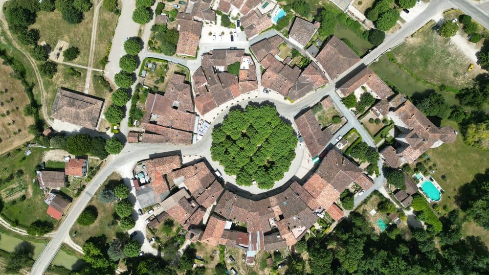 Village organisé en cercle, vu à la verticale